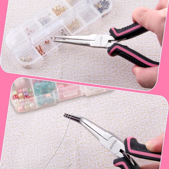 JTS Slim Line Bent Nose Pliers - 45º Bent Jaws For Jewelry Making, Hobby Craft, Wire Work - Made In Pakistan