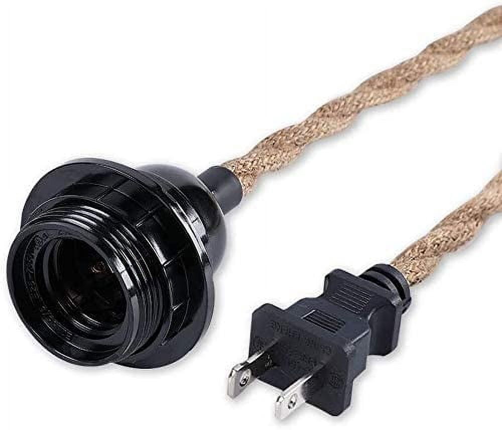 TRA-Pendant Light Cord Kit with Switch Plug in - 15Ft E26 Lamp Socket ...