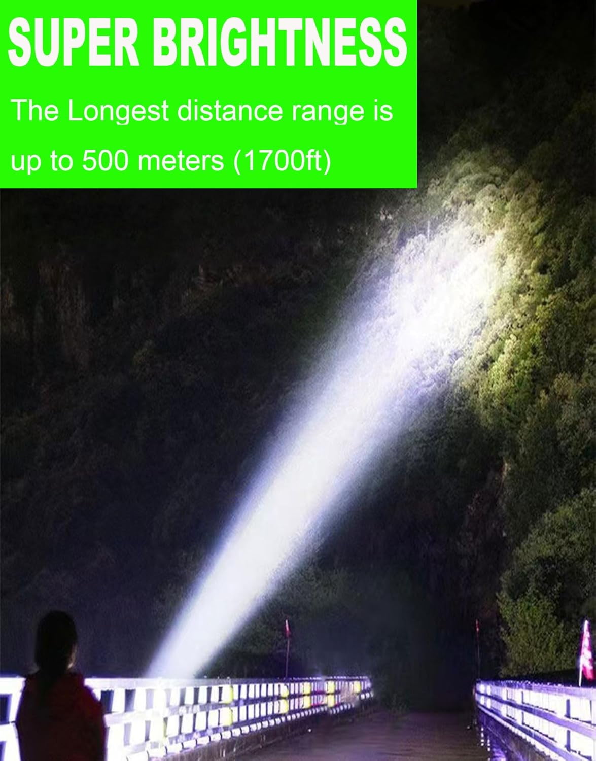 SUYOOULIN Solar Rechargeable LED Searchlight, Super Bright 13000LM