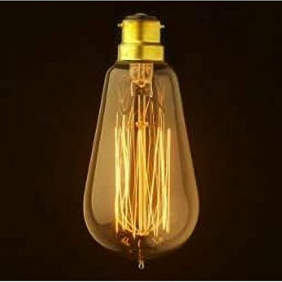 TRA-Vintage Edison Light Bulbs - 60W Old Fashion Squirrel Cage Filament - 120 Volts - 230 Lumens - ST58 Teardrop - Dimmable Antique Amber Lighting - Warranty Included