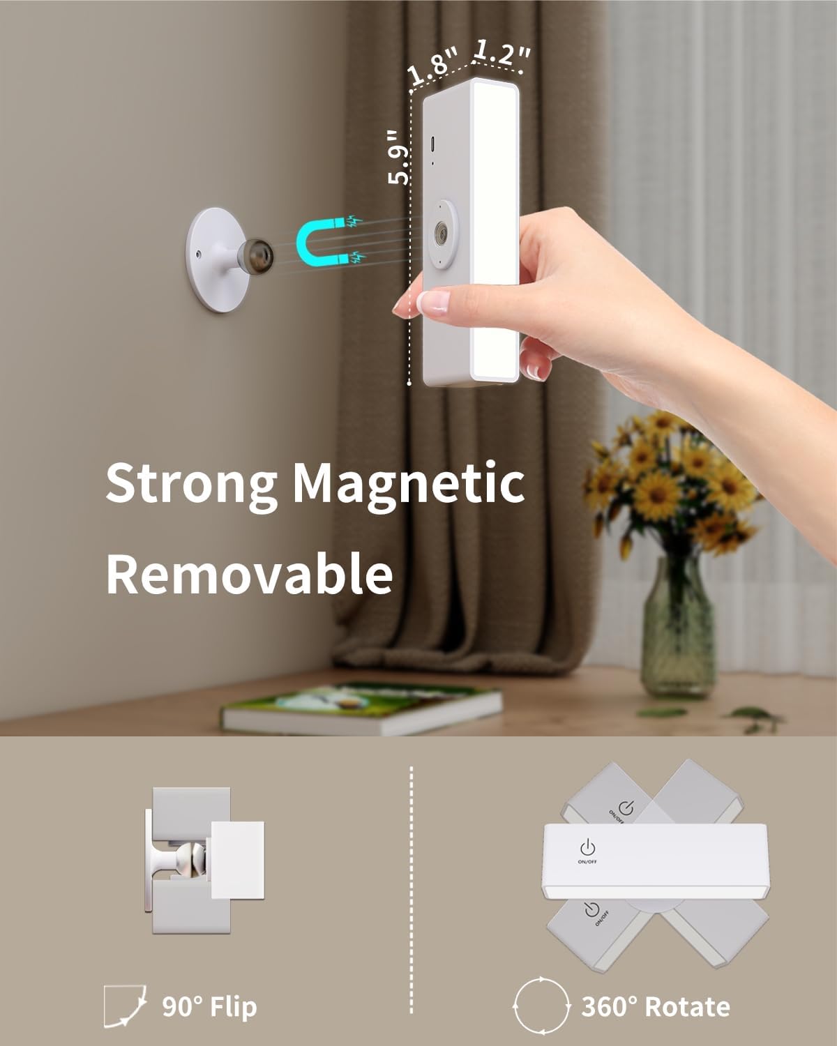 TRA-Wall Lights for Bedroom Rechargeable Wall Sconce, Wireless Battery ...
