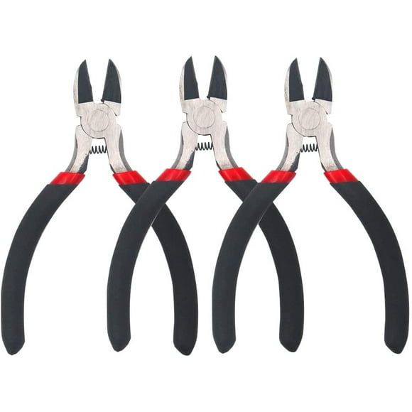 TRA-Wire Cutters Diagonal Cutting Pliers Mini Precision Side Cutter for Electronics Wire Cable Cutting, 3 Pack