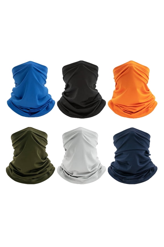 6 Pack Neck Gaiter Bandana Face Mask Cooling Gator Mask Face Cover Neck Scarf Balaclavas