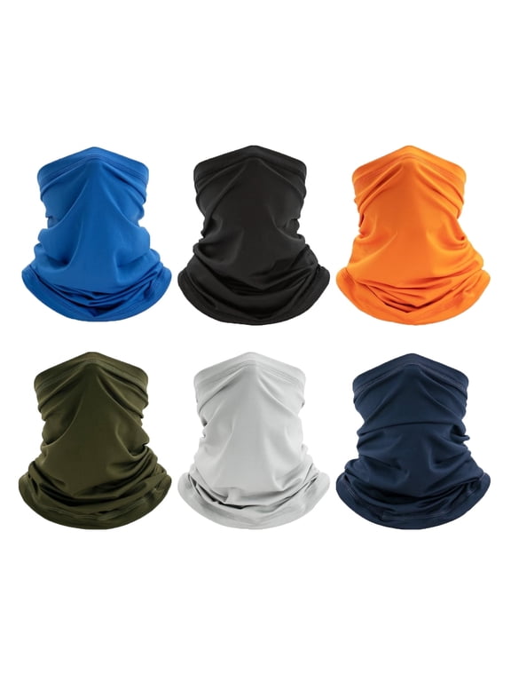 6 Pack Neck Gaiter Bandana Face Mask Cooling Gator Mask Face Cover Neck Scarf Balaclavas