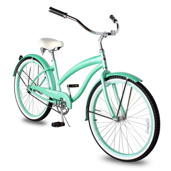 Tracer Nova 26'' Womens Beach Cruiser Bike for Adults,Mint Green,Single Speed,Coaster Brake,26 inch Wheel Size,City Commute Ladies Bicycle
