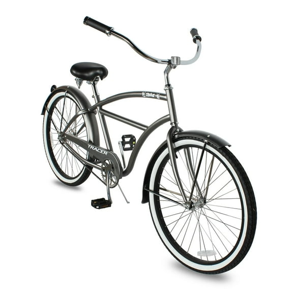 TRACER Taha 26 Inch Beach Cruiser 7 Speed Steel Men's Bicycle, Matte Grey