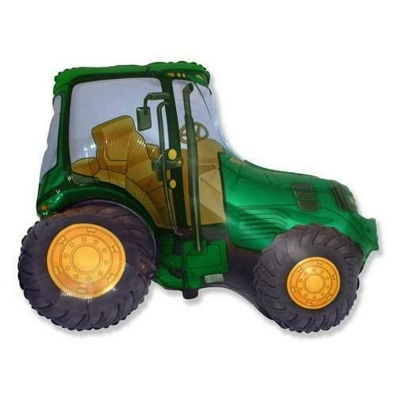 TRACTOR Shape GREEN 32" FARM Barnyard Barn Animal Party MYLAR Balloon