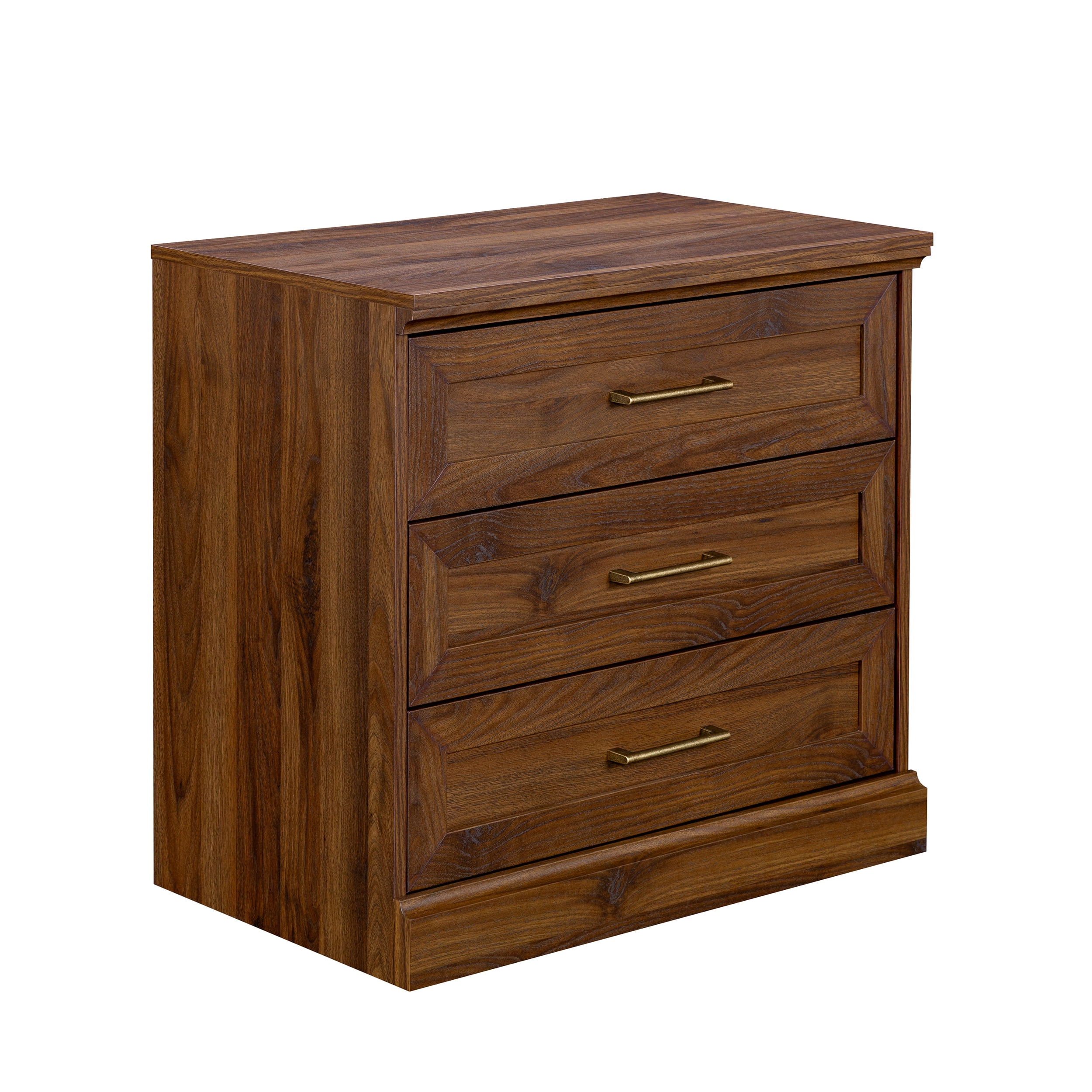 Mainstays Traditional Refined 3-Drawer Nightstand, Canyon Walnut Finish