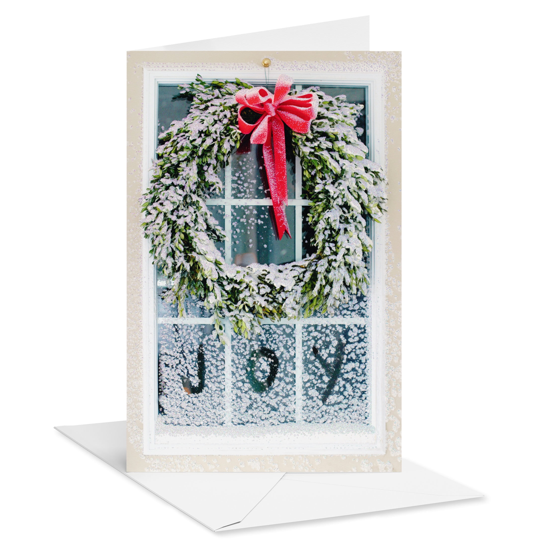 American Greetings Traditional Christmas Card Bundle, Joy Wreath (18-Count)