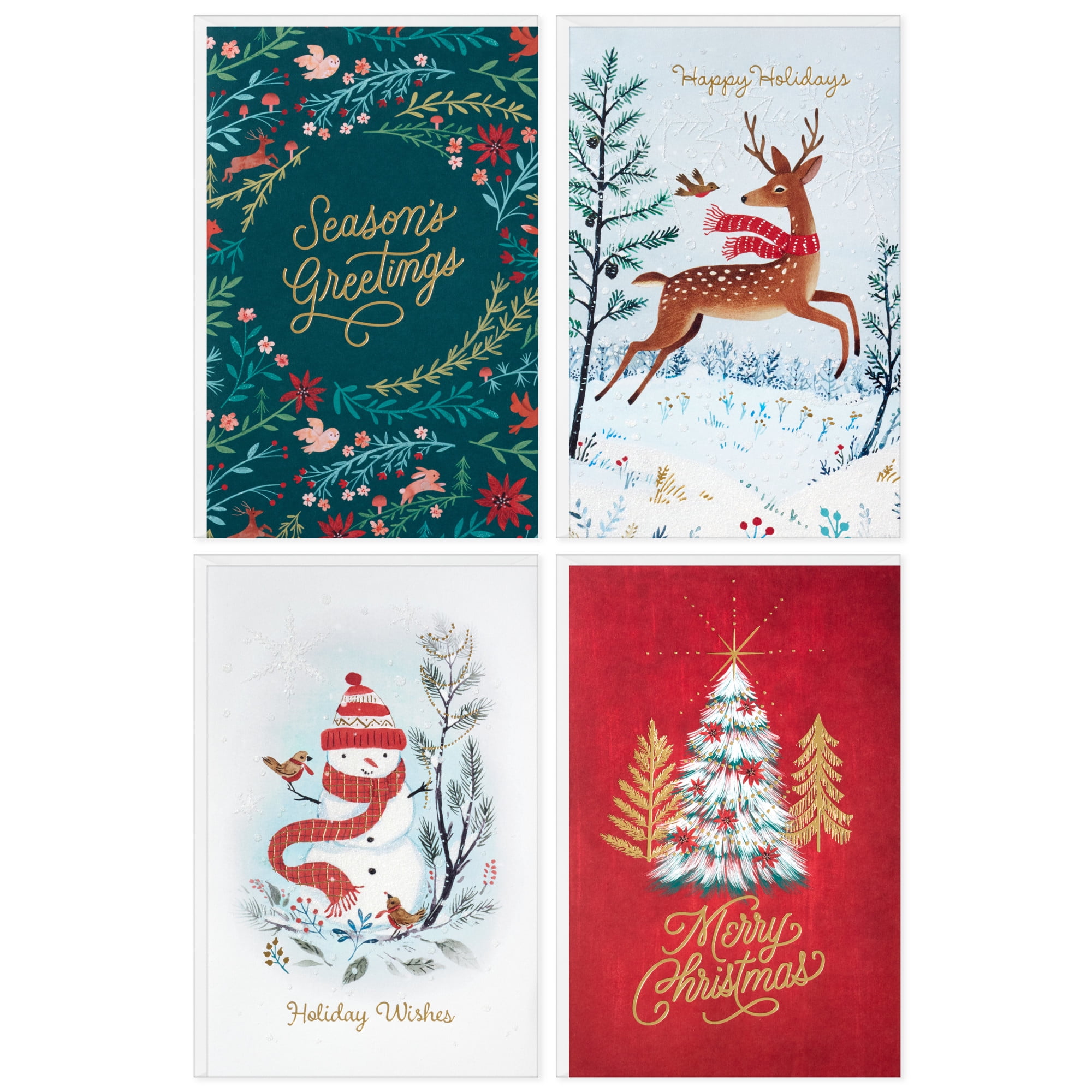 Hallmark Assorted Christmas Cards (Heartwarming Winter Scenes), Pack of 40