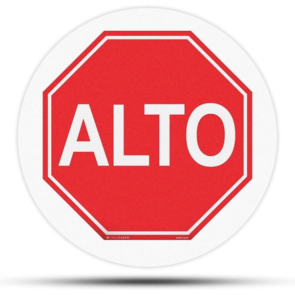 TRADESAFE Alto Sign, Anti Slip Warning Sign, 17” Diameter Floor Sticker, 12 Mil Vinyl