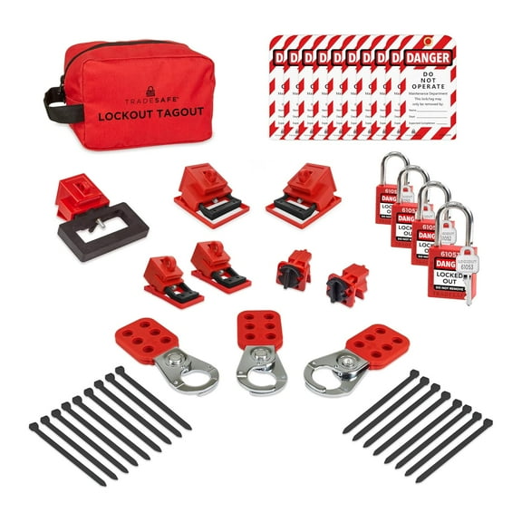 TRADESAFE Circuit Breaker Lockout Kit, LOTO Kit 25 Pcs, 1 Key per Lock, Electrical Kit