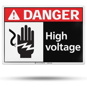 TRADESAFE Danger High Voltage Sign, High Voltage Wall Signs, 14” x 10”, 40 Mil Aluminum Danger Sign