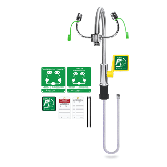 TRADESAFE Faucet Mount Eye Wash Station, Emergency Eye Wash Station OSHA Approved is meticulously built with an innovative diverter valve that allows for seamless switching between eye wash and fauce