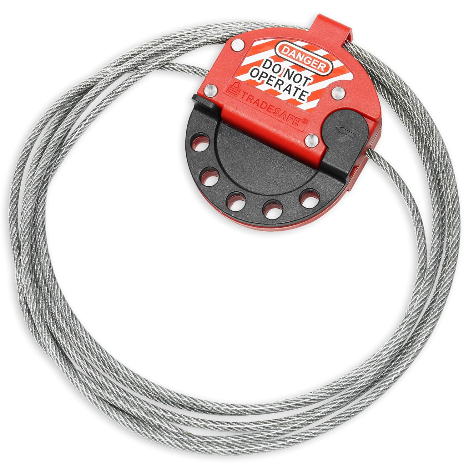 10 ft Stainless Steel Adjustable Cable Lock with Red Nylon Body