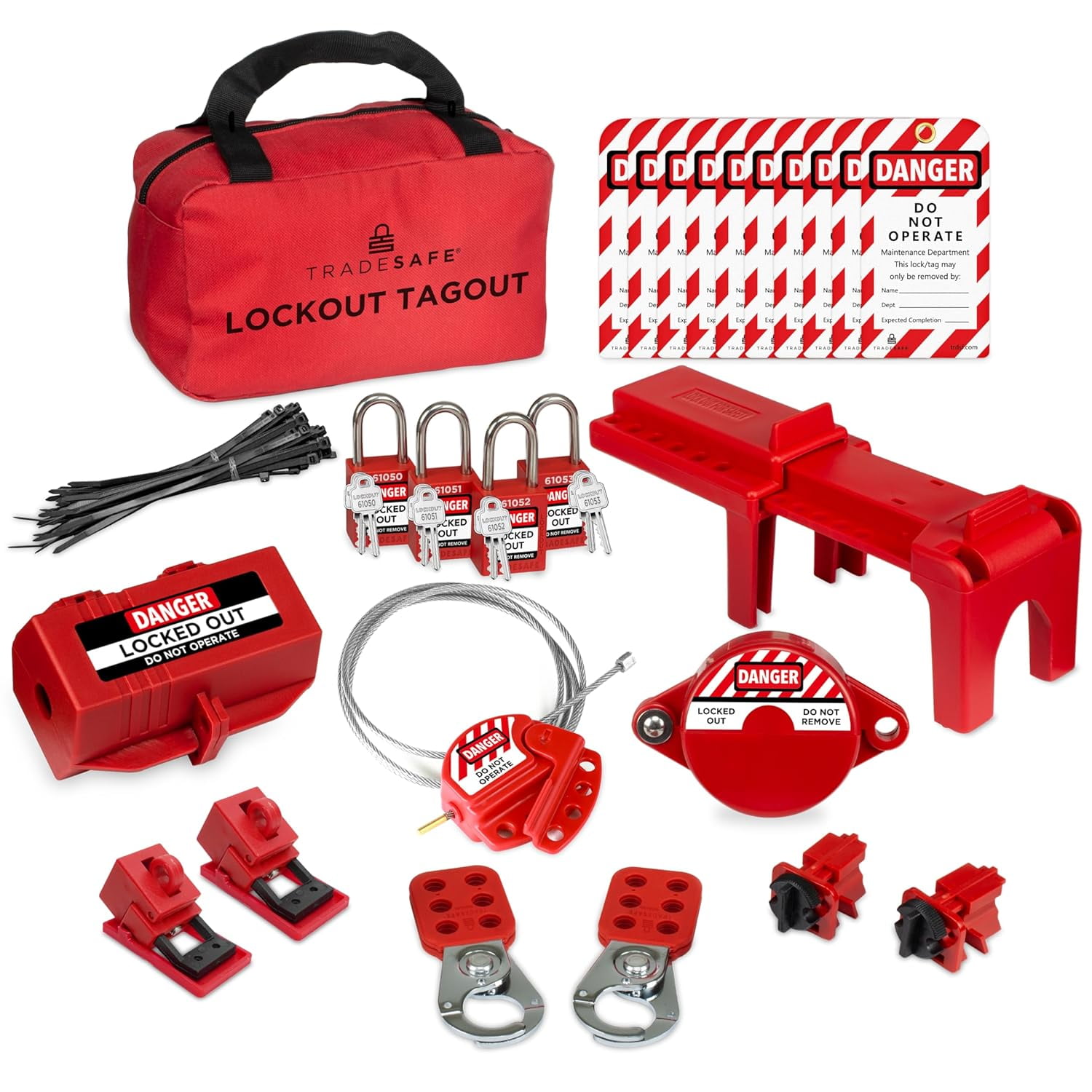 TRADESAFE Lockout Tagout Kit, LOTO Kit 25 Pcs, 2 Keys per Lock for Lock ...