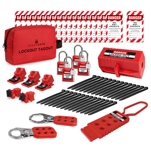 TRADESAFE Lockout Tagout Kit, LOTO Kit 34 Pcs, 1 Key per Lock for Electrical Lockout