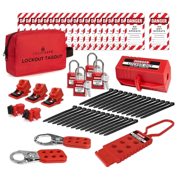 TRADESAFE Lockout Tagout Kit, LOTO Kit 34 Pcs, 2 Keys per Lock for Electrical Lockout