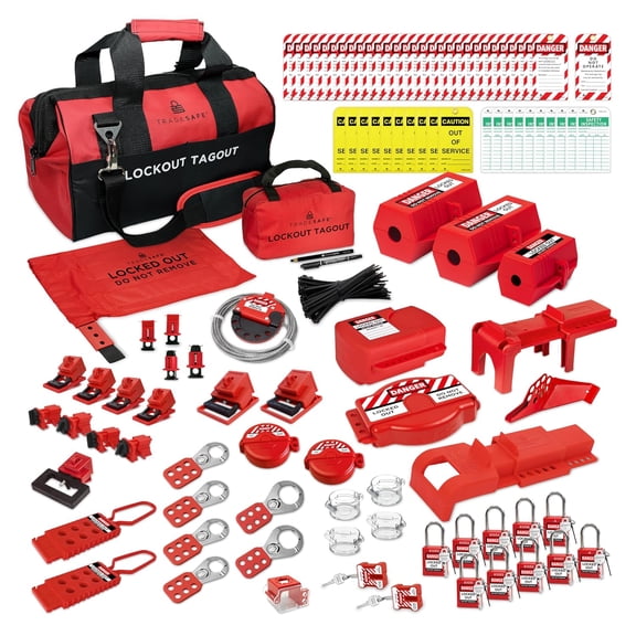 TRADESAFE Lockout Tagout Kit, LOTO Kit 95 Pcs, OSHA-Compliant for Lock Out Tag Out