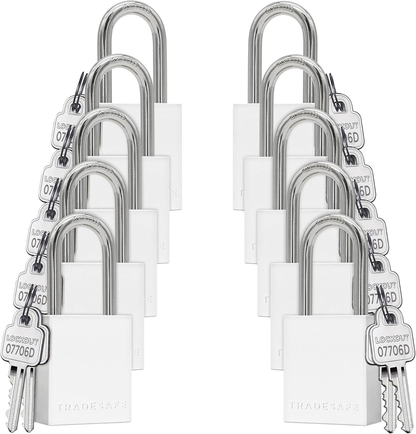 TRADESAFE Lockout Tagout Locks, Aluminum Keyed Alike Padlocks, Silver ...