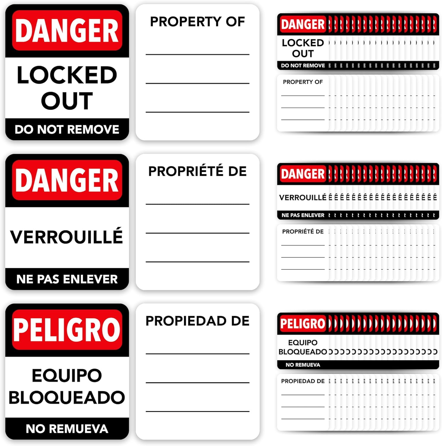 TRADESAFE Lockout Tagout Locks Labels, Padlock Labels in English