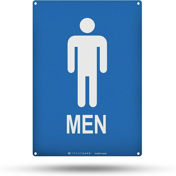 TRADESAFE Mens Restroom Sign, Men Only Sign, 7” x 10”, 40 Mil Aluminum Bathroom Door Signs