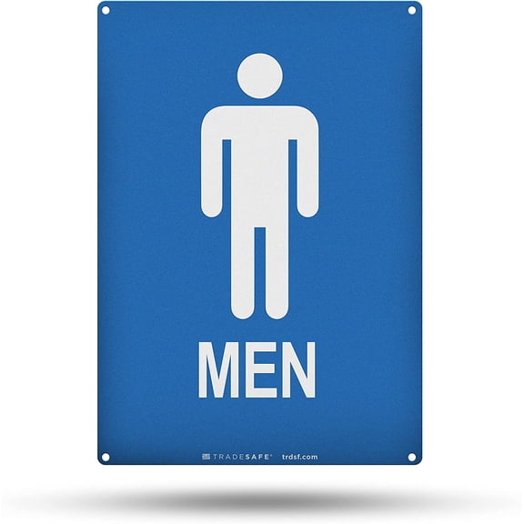 TRADESAFE Mens Restroom Sign, Men Only Sign, 7” x 10”, 40 Mil Aluminum Bathroom Door Signs