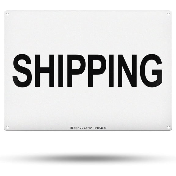 TRADESAFE Shipping Department Sign, Wall Signs for Business, 14” x 10”, 40 Mil Aluminum Safety Sign