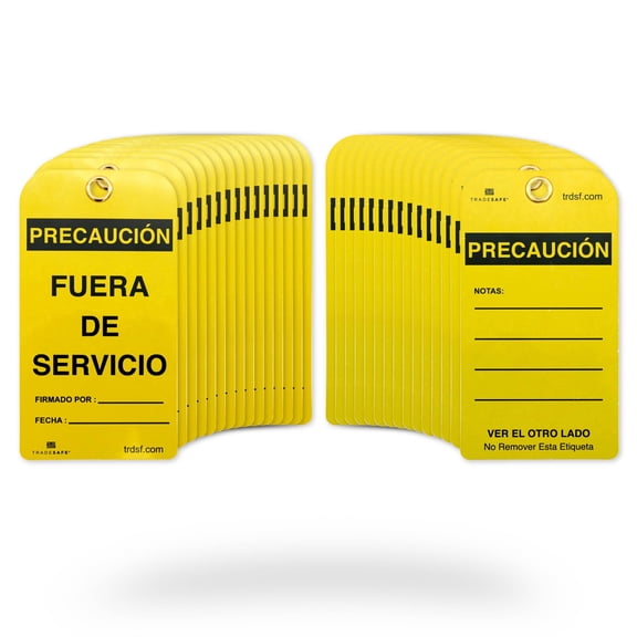 TRADESAFE Spanish Out of Service Tags, Safety Tags 5-1/2” x 3”, 32-Mil PVC Vinyl Caution Sign, 30 Pcs