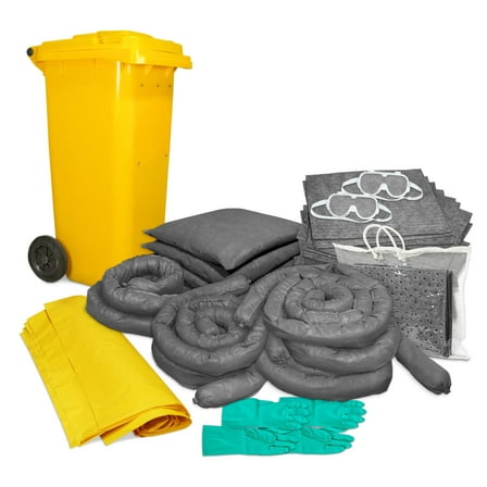 TRADESAFE Universal Spill Kit Bin, 41-Gallon Capacity Spill Kit for Oil and Chemical Spill, 61 Pcs