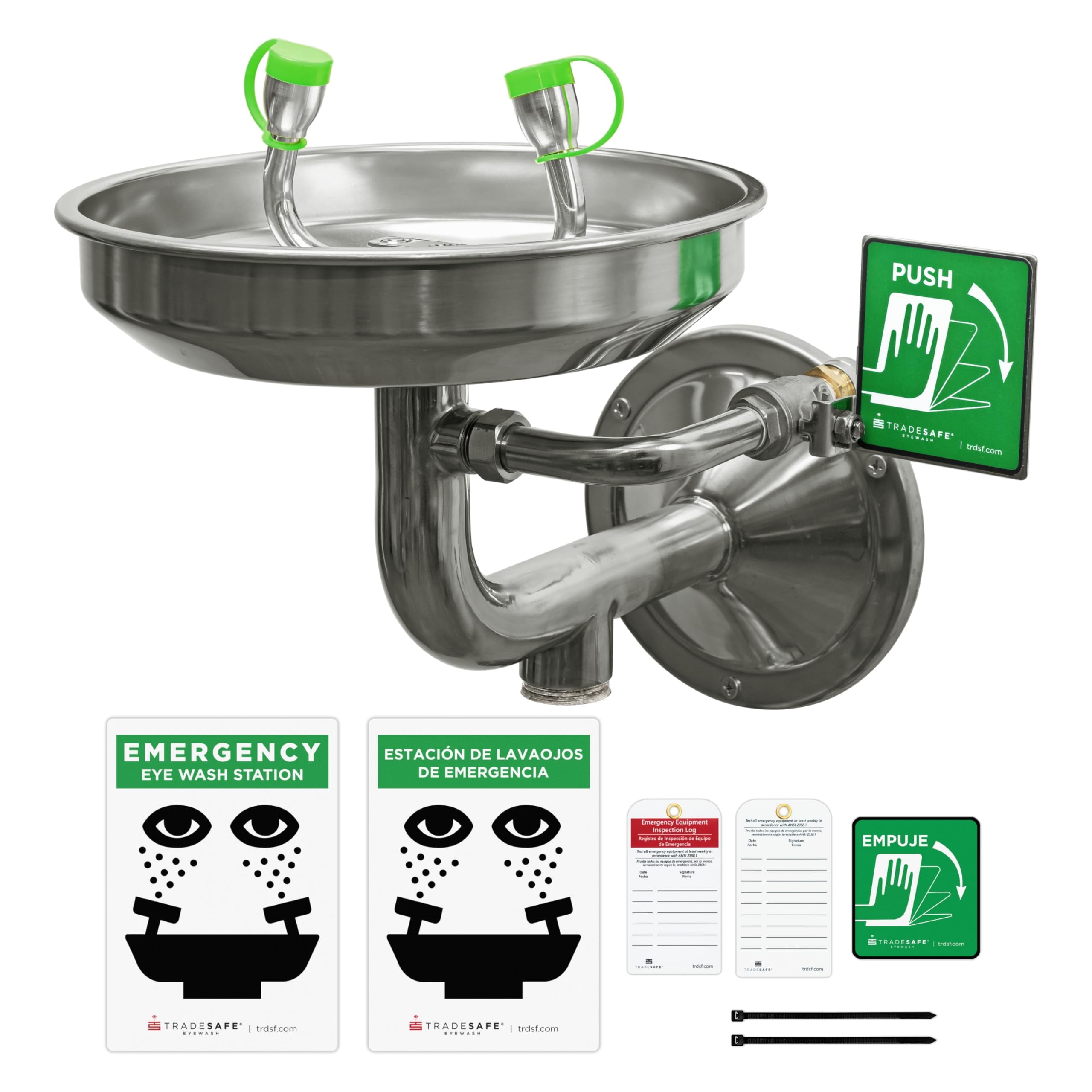 TRADESAFE Wall Mount Eye Wash Station, Emergency Eye Wash Station OSHA Approved, ANSI Compliant