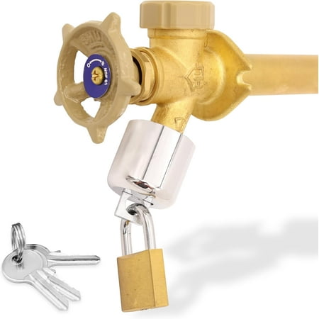 TRADESAFE Water Spigot Lock, Premium Hose Bib Lock With Safety Padlock, 3 Keys