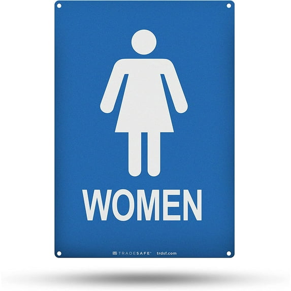 TRADESAFE Womens Restroom Sign, Women Restroom Symbol, 7” x 10”, 40 Mil Aluminum Bathroom Door Signs