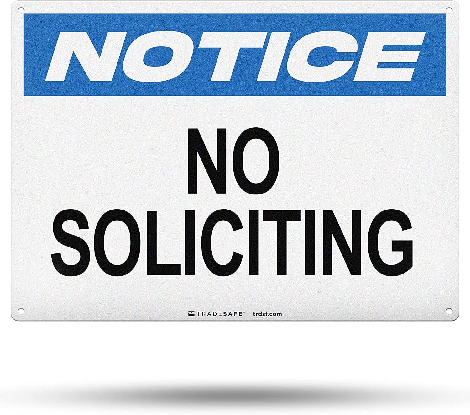 TRADESAFER No Soliciting Sign, Wall Notice Signs, 14” x 10”, 40 Mil ...