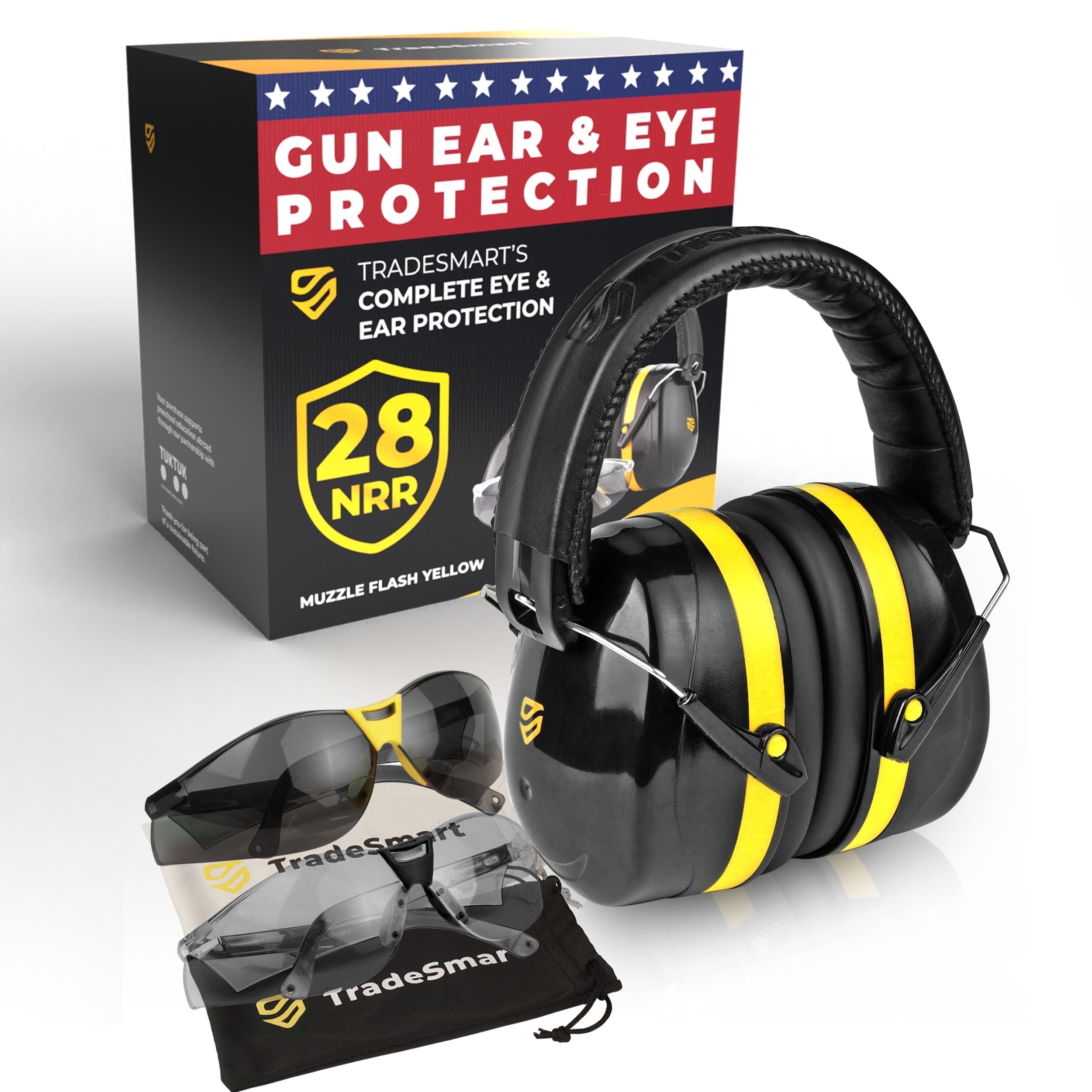 TRADESMART Gun Range Shooters Protective Earmuffs & Safety Glasses ...