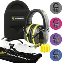 TRADESMART Hearing Protection for Shooting Range/Ear and Eye Protection, Passive Safety Ear Muffs & Glasses, Yellow