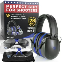 TRADESMART Hearing Protection for Shooting Range - Safety Ear Muffs & Glasses, Blue