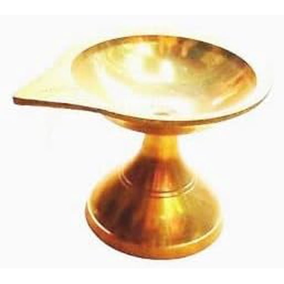 TRADITIONAL 2 PCS PURE BRASS ARTI DIYA LAMP