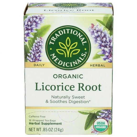 TRADITIONAL MEDICINALS TEA LICORICE ROOT HERB 16 BG - Pack of 6