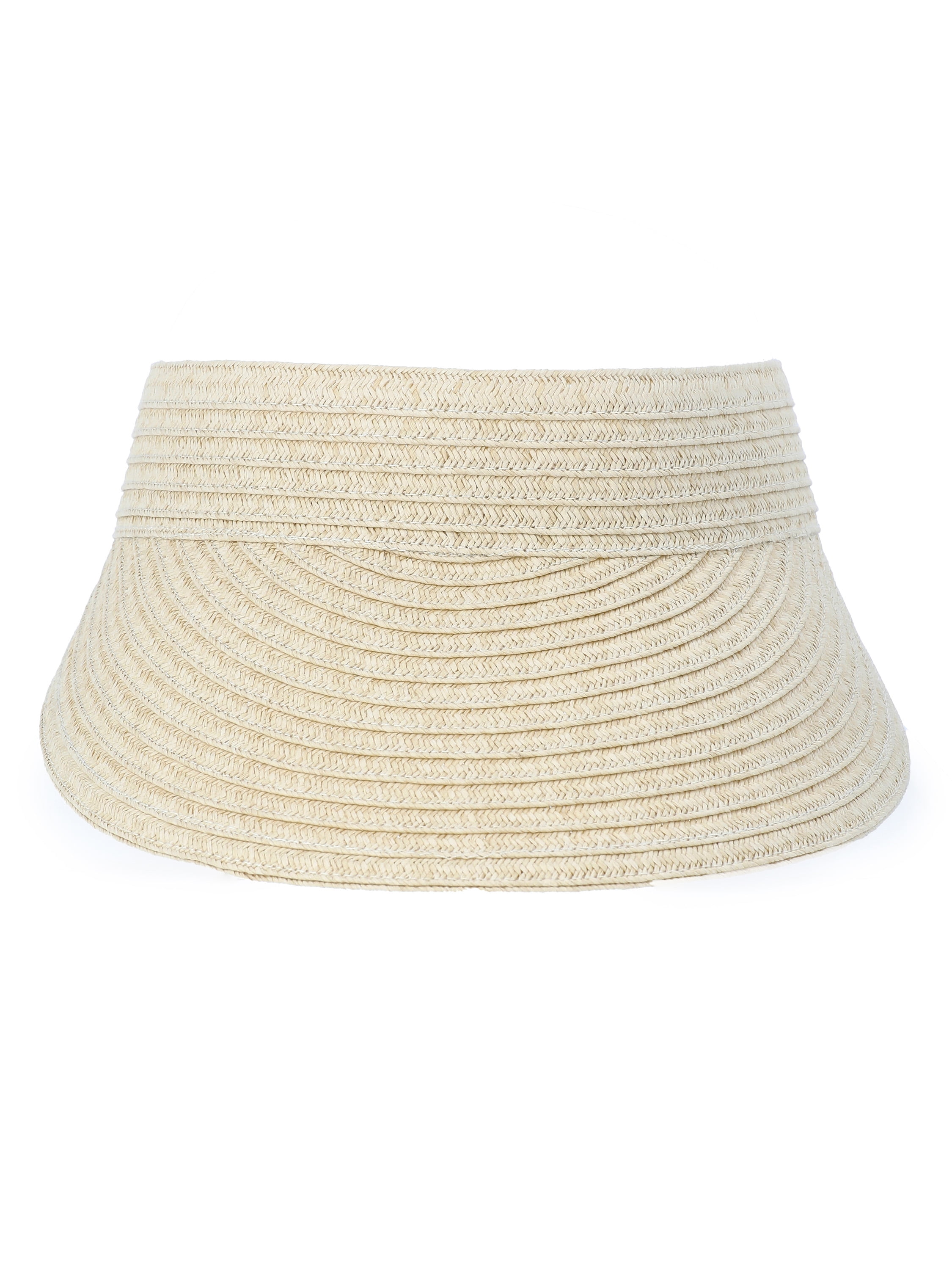 Time and Tru Women's Straw Visor Hat, Light Natural