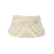 Time and Tru Women's Straw Visor Hat, Light Natural