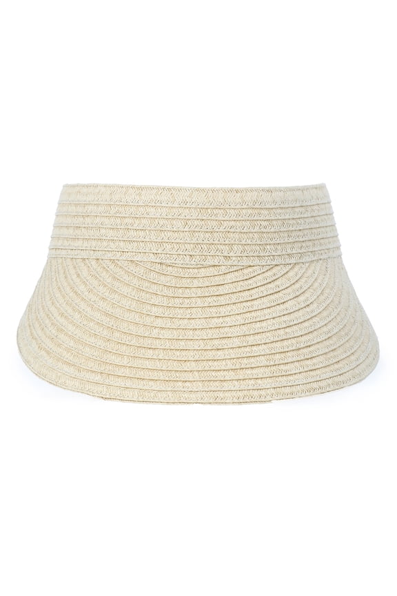 Women's Straw Visor Hat, Light Natural