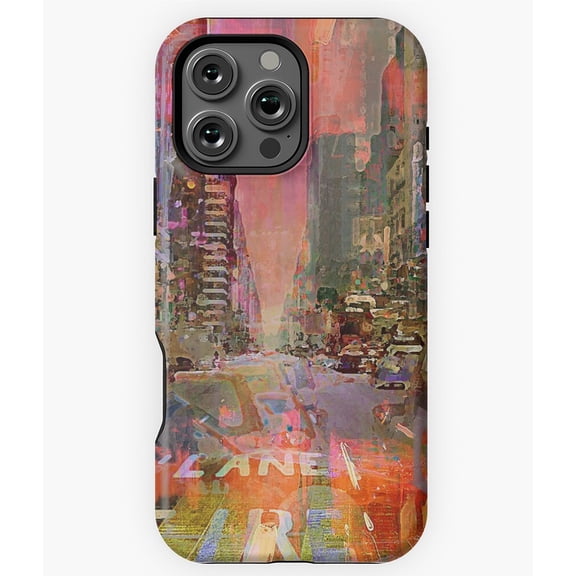 TRAFFIC JAM PINK New York City Art Phone Case for iPhone 16 15 14 13 12 11 Pro Max