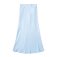 thumbnail image 1 of TRAFZA Women Elegant Solid Satin Long Skirt Chic Y2K High Waist Slim Skirts Female Fashion Silk Texture Ladies Tight Midi Skirt, 1 of 6