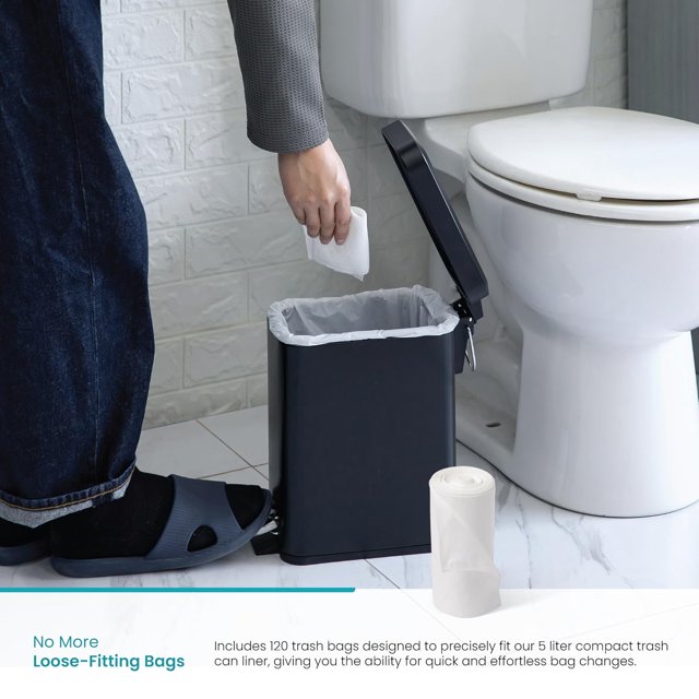 TRAHOO1.3 Gallon Trash Bags with Fresh Scent, Heavy Duty Custom Fit