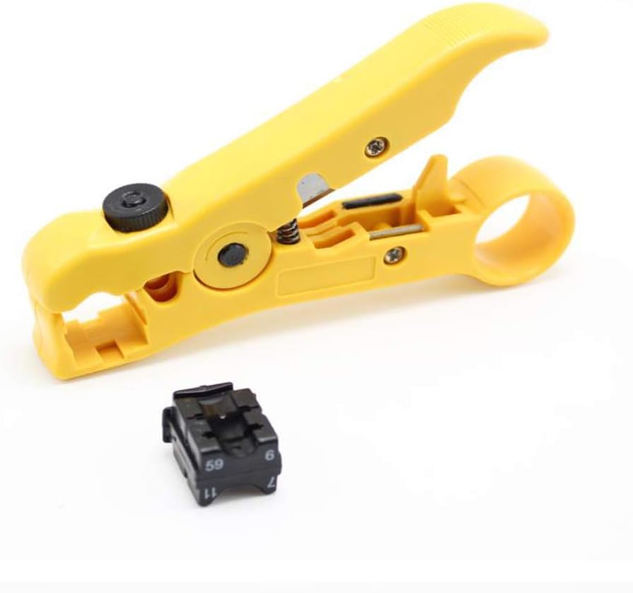 TRAHOO1 Pack Yellow Universal Coaxial Cable Stripping Pliers+1 Pack