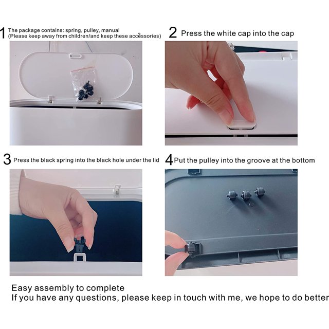 TRAHOO10 Liter Slim Plastic Trash Can with Lid,2.4 Gallon Double