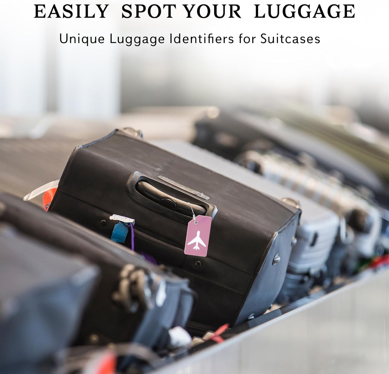 TRAHOO10 Pack Silicone Luggage Tag for Suitcases with Stainless Loop