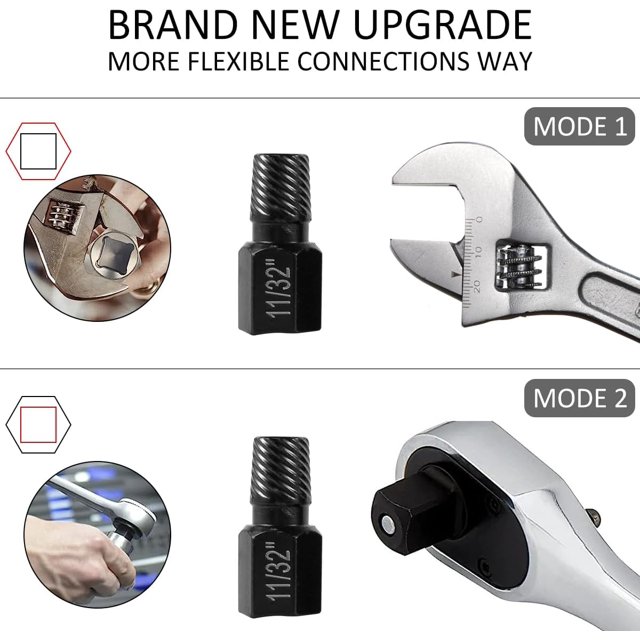 TRAHOO10 Pcs Screw Extractor Set, Broken Bolt Remover, Hex Head Bolt