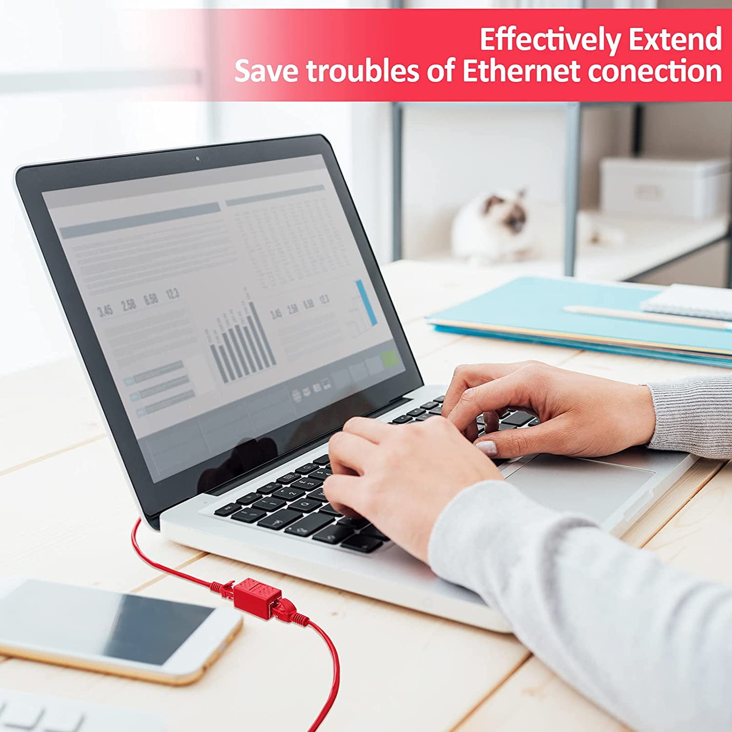 TRAHOO10 Pieces RJ45 Coupler, Extension Adapter Network